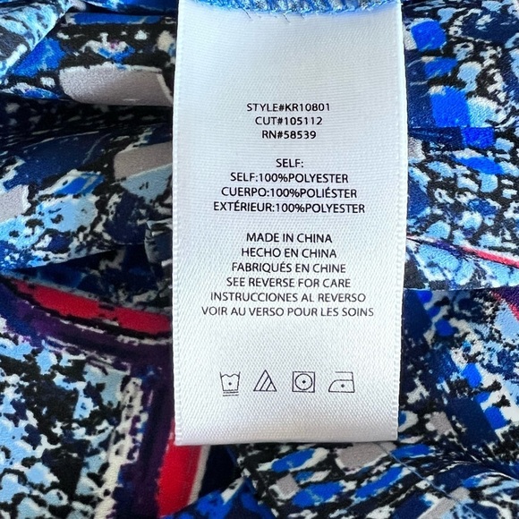 KUT FROM THE KLOTH GRETA JUMPSUIT SZ 6 HALTER TOP PLEATED SIDE POCKETS BLUE RED - Picture 6 of 13